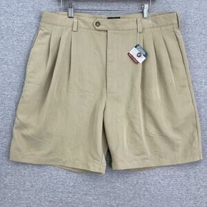 Divots Shorts Mens 38 Khaki Premium Golf Pleated Front Sportwear Pockets NWT
